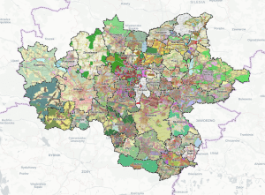 Kierunki zagospodarowania gmin GZM - mapa