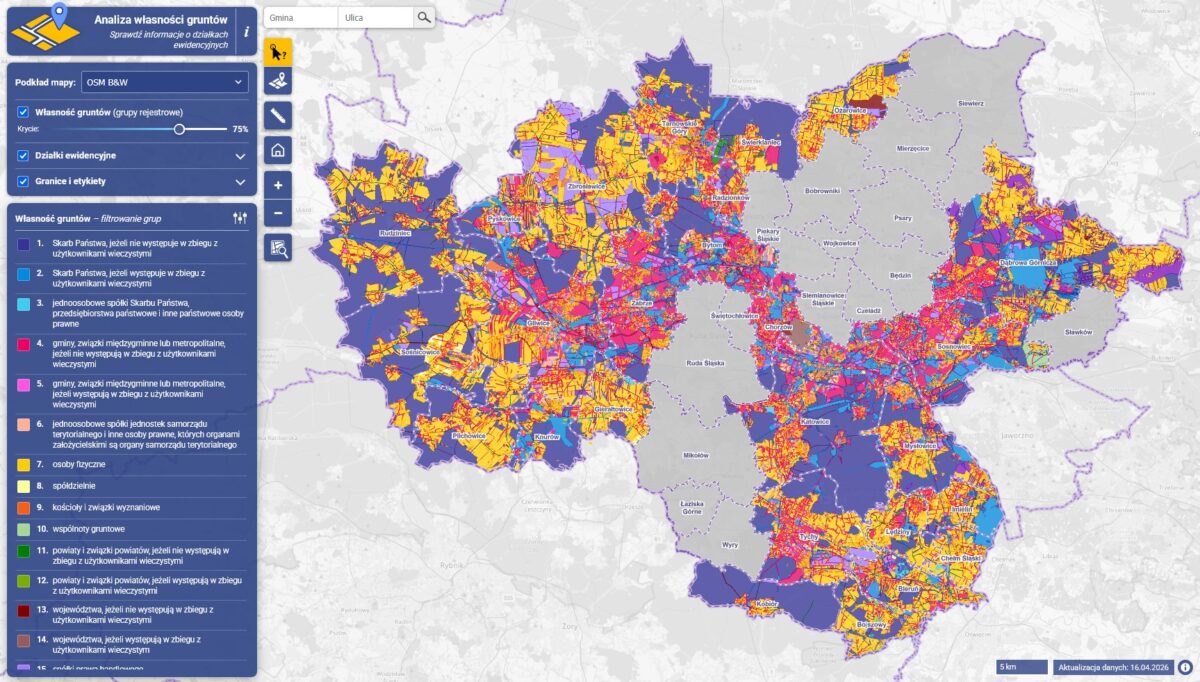mapa własności gruntów